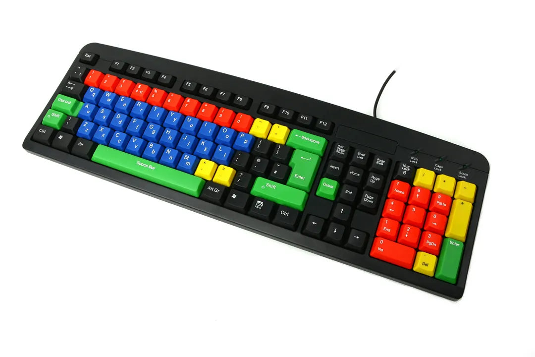 Upper and Lowercase Multi-Coloured Keyboard Wired