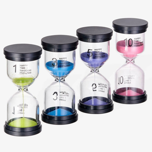 4 Set Hourglass Sand Clock, Kitchen Accessory Perfect | The Dyslexia Shop