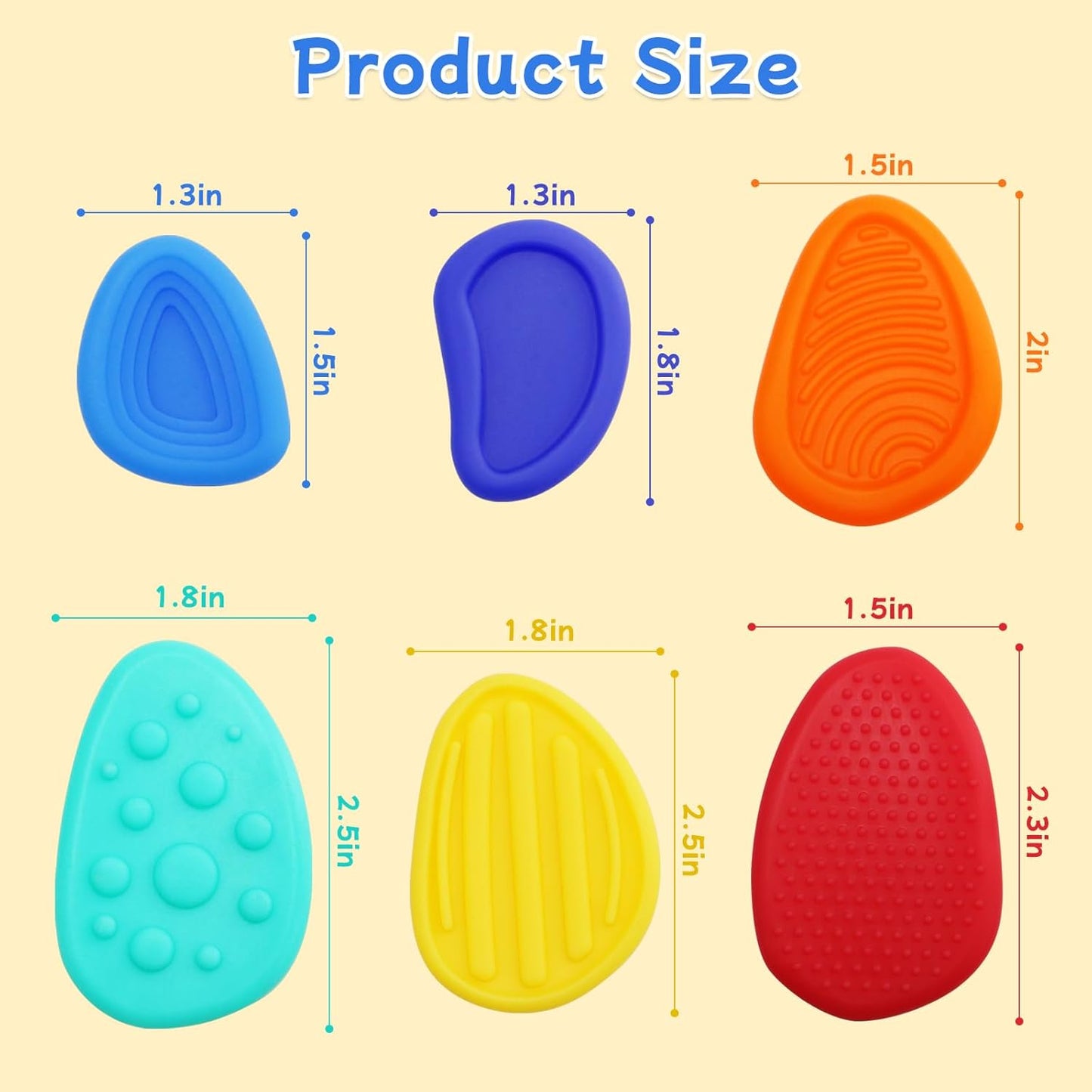 6‑Pack Silicone Textured Fidget Toys – Quiet, Classroom‑Safe Sensory Stress Relievers