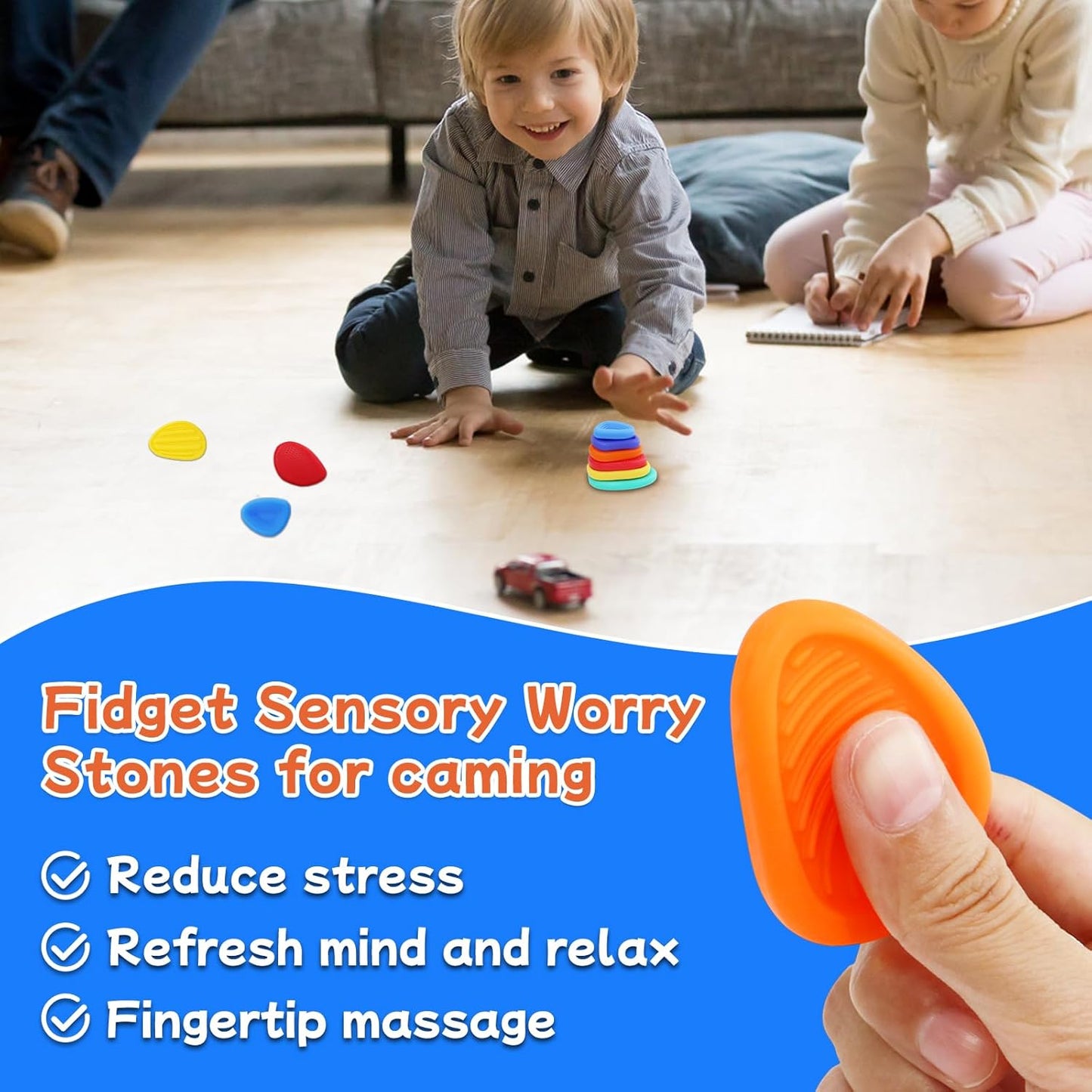 6‑Pack Silicone Textured Fidget Toys – Quiet, Classroom‑Safe Sensory Stress Relievers