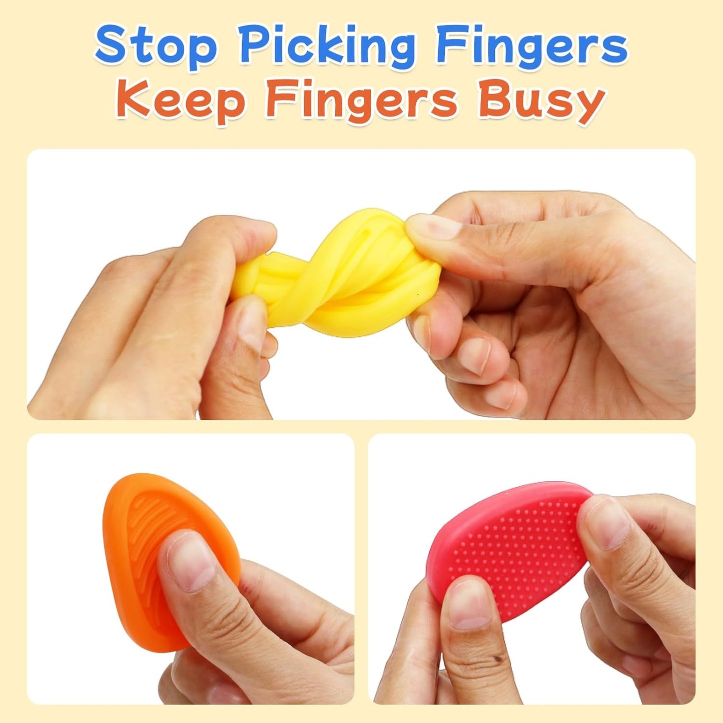 6‑Pack Silicone Textured Fidget Toys – Quiet, Classroom‑Safe Sensory Stress Relievers