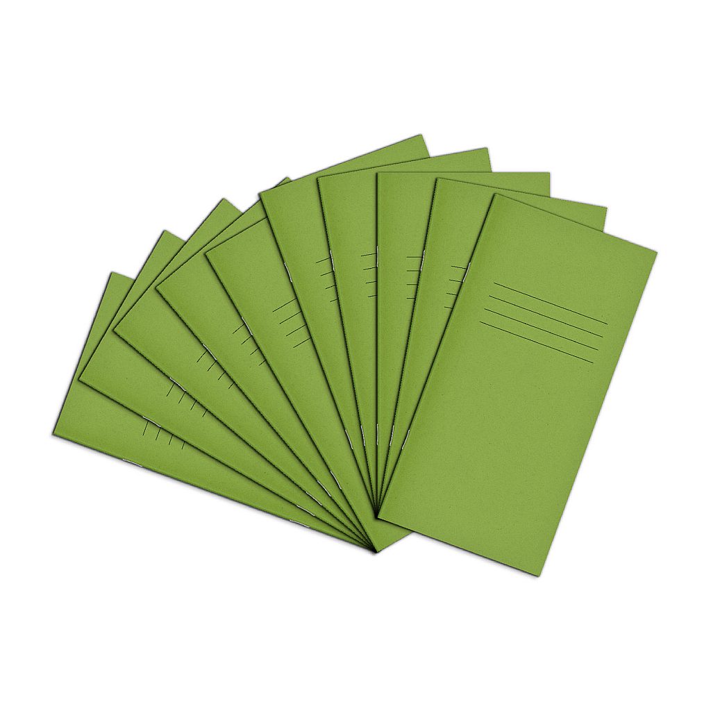 RHINO 8 x 4" Exercise Book Light Green Cover - Blank | 32pg/10pk