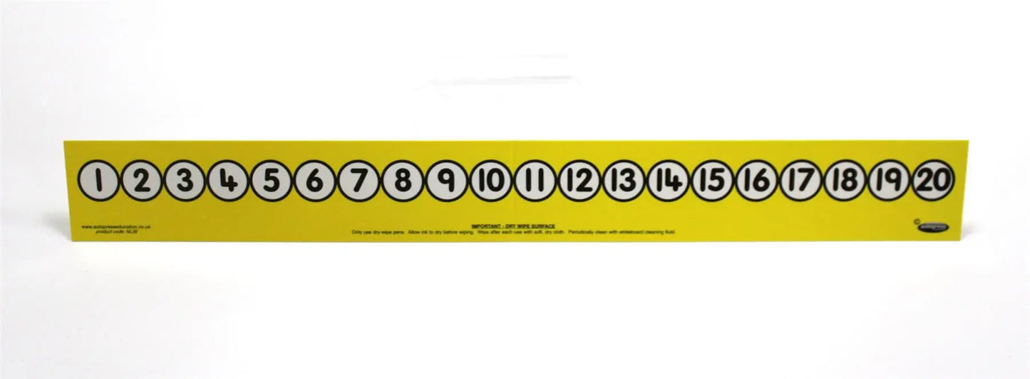 Child’s 1-20 Number Track (Folding/yellow) | The Dyslexia Shop