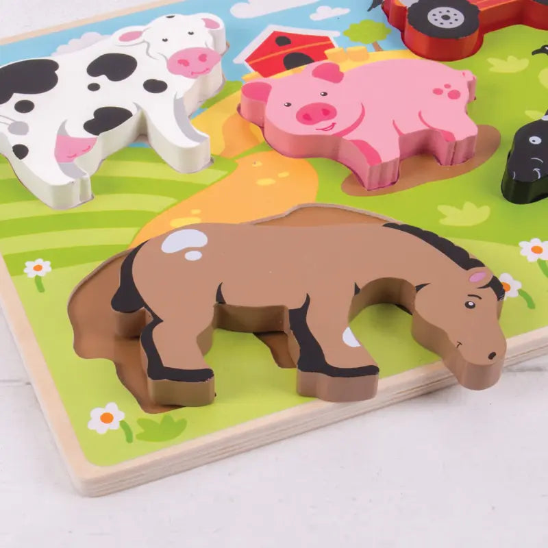 Chunky Lift Out Puzzle - Farm | The Dyslexia Shop