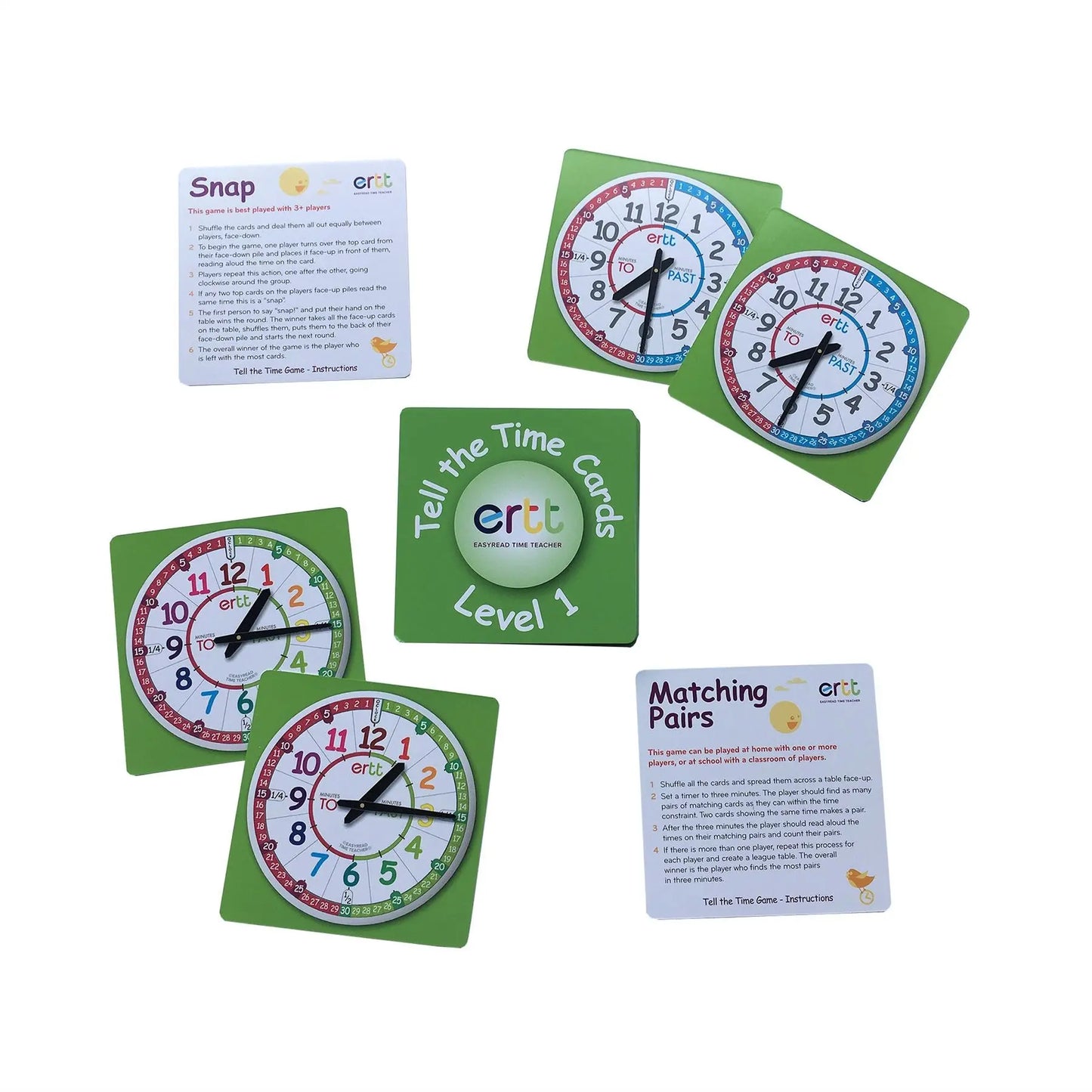 EasyRead Tell the Time Card Games Level 1 | The Dyslexia Shop