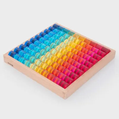 Gem Circle Mirror Tray – 100-Piece Sensory & Maths Learning Set | The Dyslexia Shop