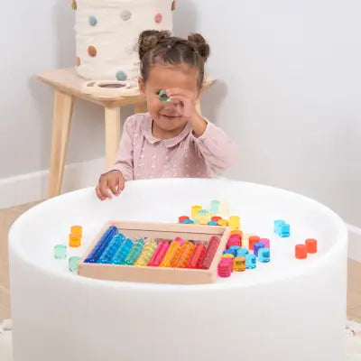 Gem Circle Mirror Tray – 100-Piece Sensory & Maths Learning Set | The Dyslexia Shop