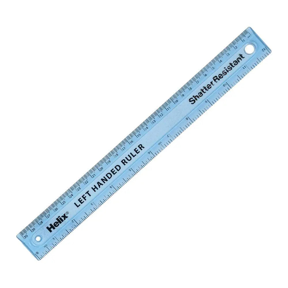 Helix 30cm Left-Handed Shatter Resistant Ruler – Blue | The Dyslexia Shop