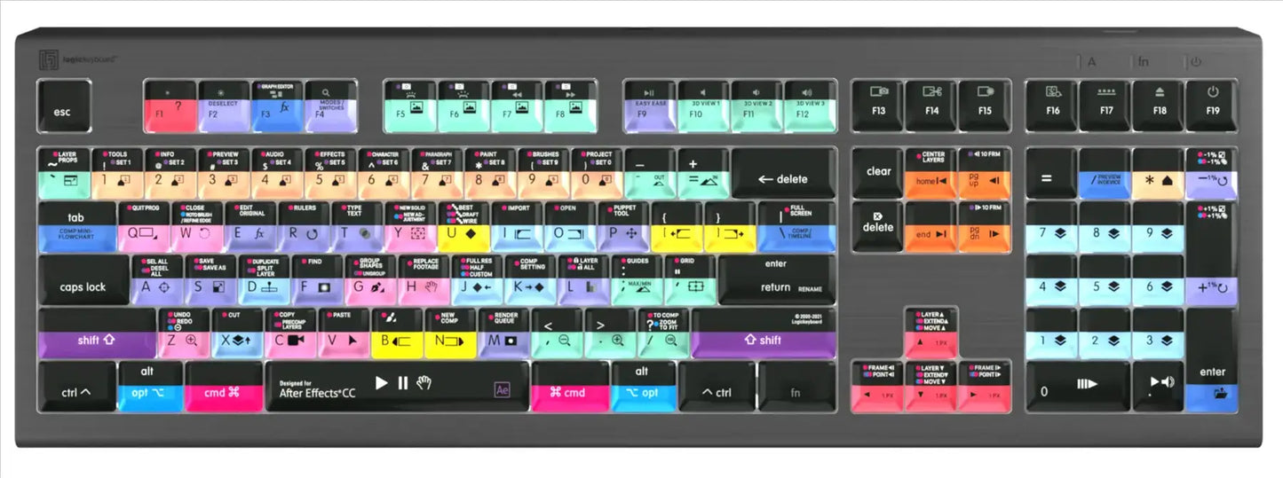 Logickeyboard Adobe After Effects CC ASTRA2 MAC UK Keyboard | The Dyslexia Shop