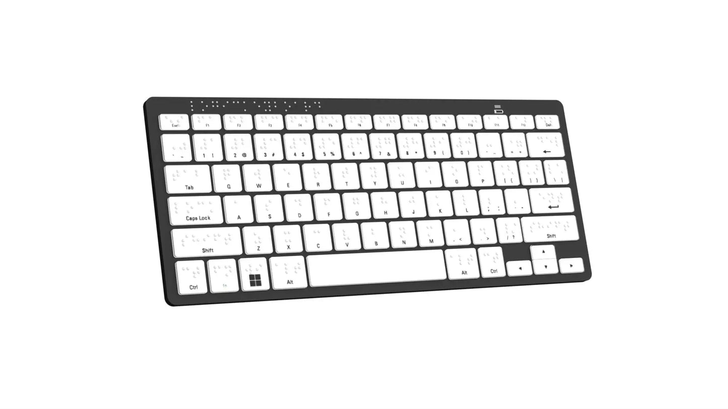 Logickeyboard Braille Mini Bluetooth Keyboard for Windows PC | The Dyslexia Shop