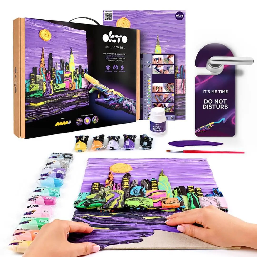 OKTO Air Dry Clay 3D Sensory Art Canvas – Travel Edition | The Dyslexia Shop