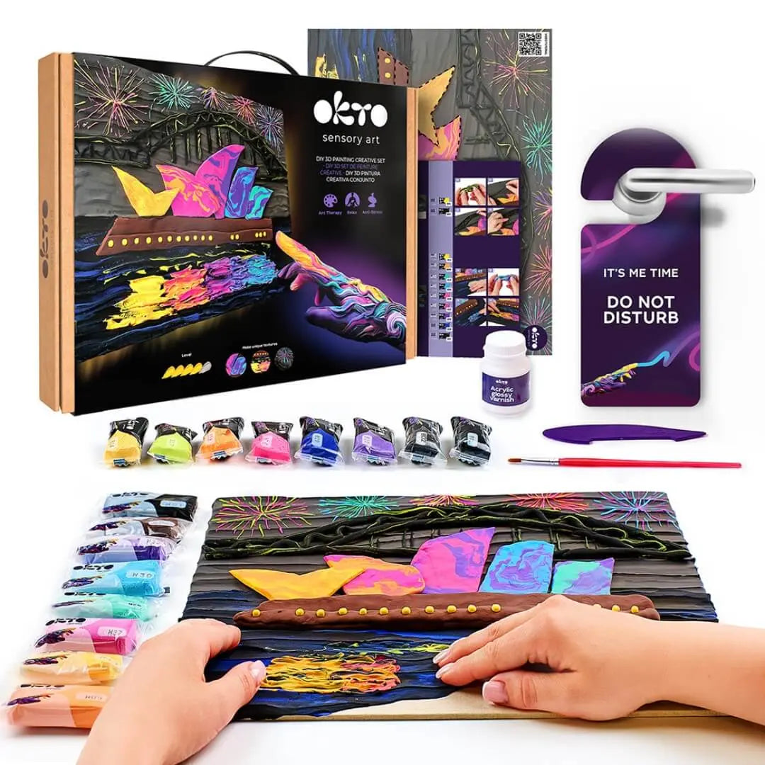 OKTO Air Dry Clay 3D Sensory Art Canvas – Travel Edition | The Dyslexia Shop