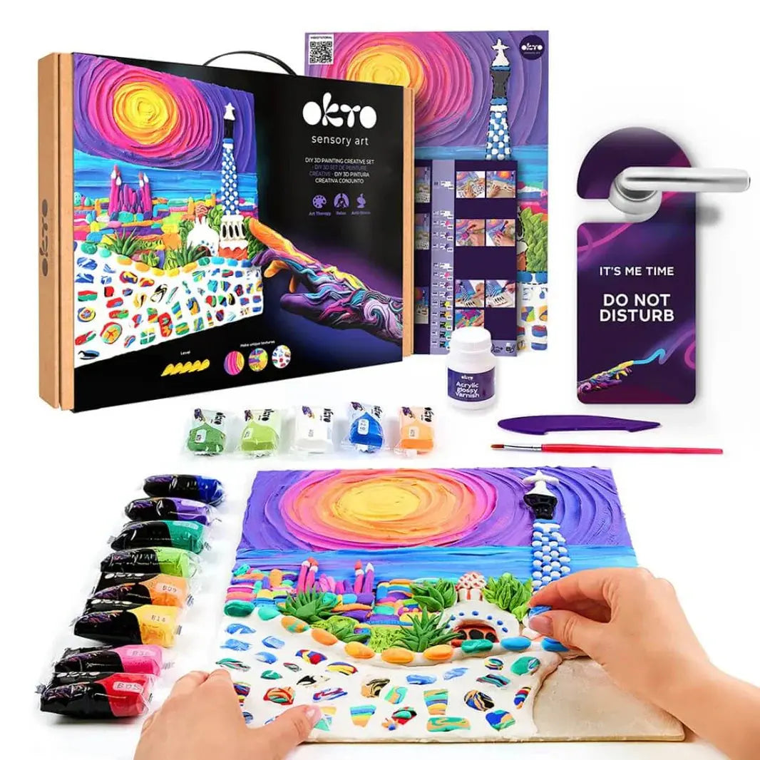 OKTO Air Dry Clay 3D Sensory Art Canvas – Travel Edition | The Dyslexia Shop