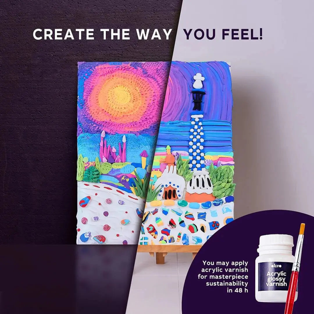 OKTO Air Dry Clay 3D Sensory Art Canvas – Travel Edition | The Dyslexia Shop