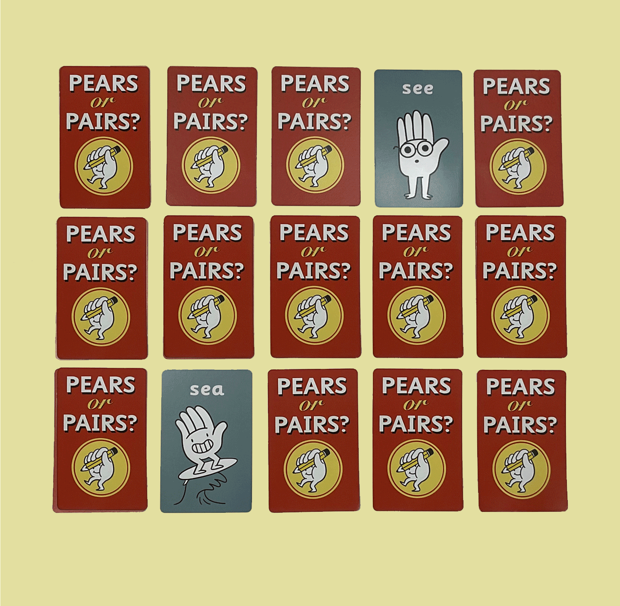 Pairs Or Pears Card Game - Handy Spelling