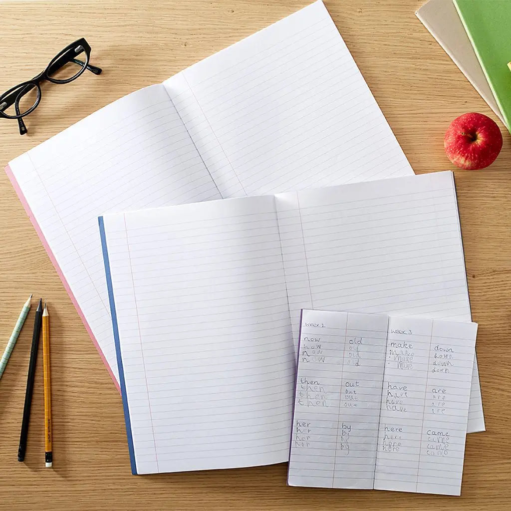 RHINO A4 Exercise Book - 6MM Lined Margin | 80pg/10pk | The Dyslexia Shop