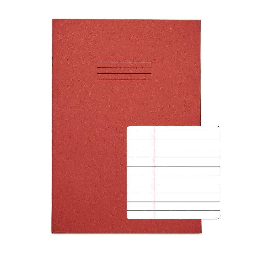 RHINO A4 Exercise Book - 8mm Lined + Margin | 80pg/10pk | The Dyslexia Shop