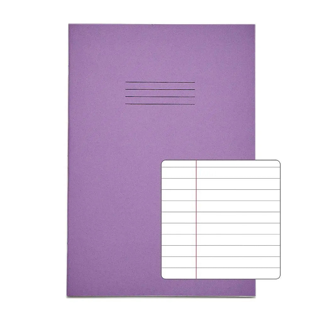 RHINO A4 Exercise Book - 8mm Lined + Margin | 80pg/10pk | The Dyslexia Shop