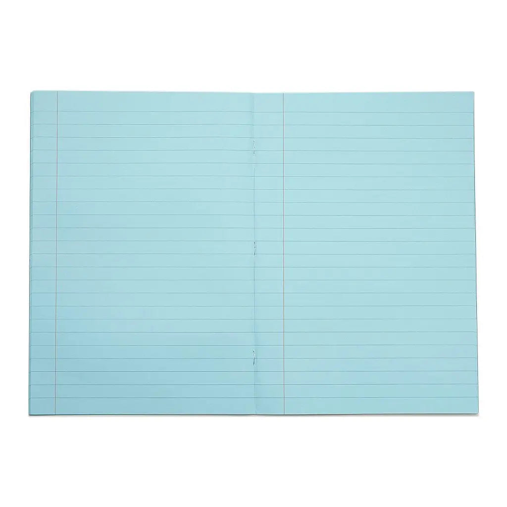 RHINO A4 Tinted Exercise Book Blue Paper - 12mm Lined + Margin | 48pg/10pk | The Dyslexia Shop