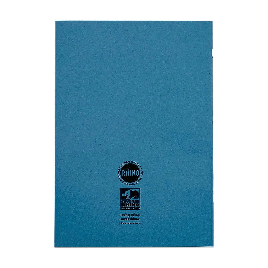 RHINO A4 Tinted Exercise Book Blue Paper - 8mm Lined + Margin | 48pg/10pk | The Dyslexia Shop