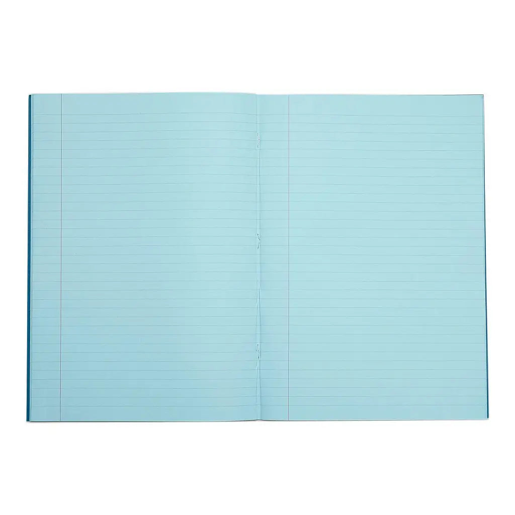 RHINO A4 Tinted Exercise Book Blue Paper - 8mm Lined + Margin | 48pg/10pk | The Dyslexia Shop