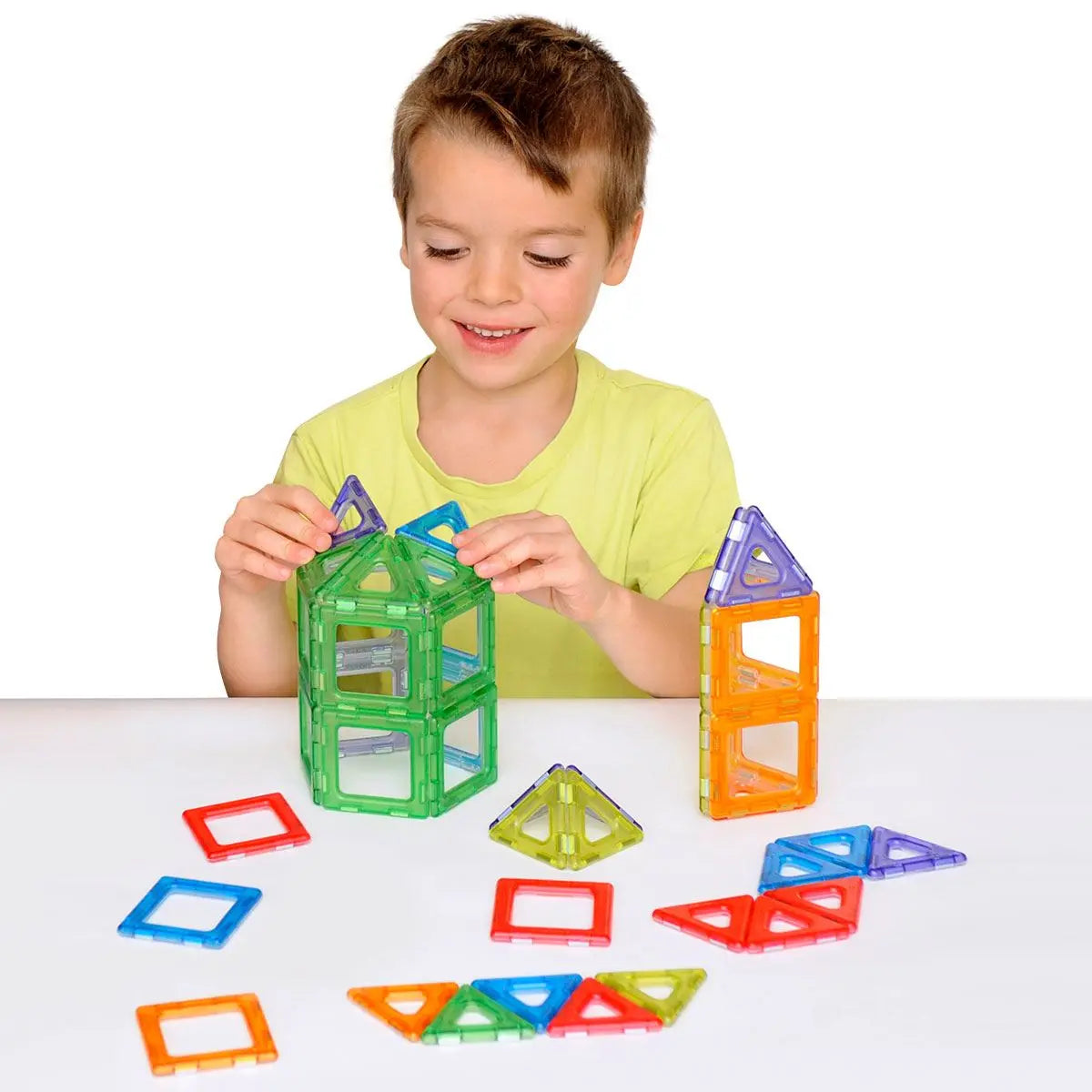 Translucent Magnetic Polydron Set – 64-Piece Educational Construction Kit for Ages 3+ | The Dysle...