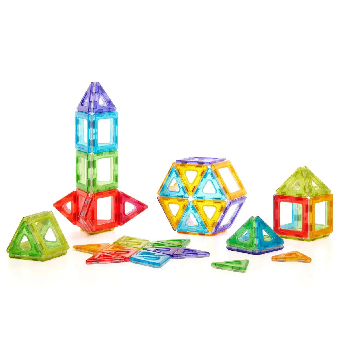 Translucent Magnetic Polydron Set – 64-Piece Educational Construction Kit for Ages 3+ | The Dysle...