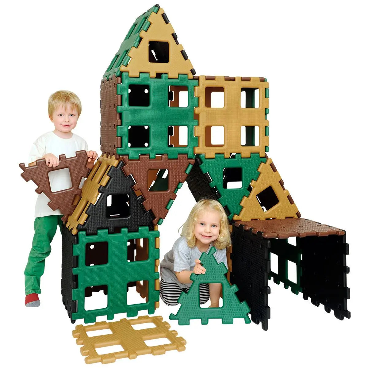 XL Polydron Natural Colours Set 3 – 36-Piece Large-Scale Construction Kit for Creative Play | The Dyslexia Shop