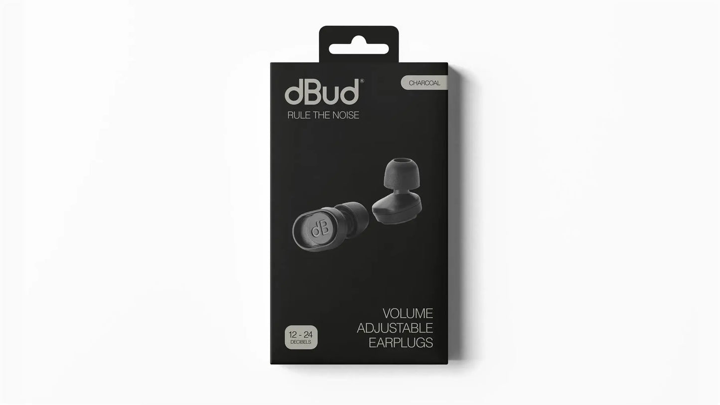 dBud Volume Adjustable Earplugs – Customisable Hearing Protection for Every Environment - Black | The Dyslexia Shop