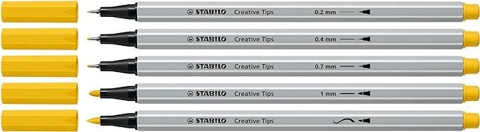 Multi-Tip Pen Set - STABILO Creative Tips - ARTY - Tin of 50 - URBAN - Assorted Colours