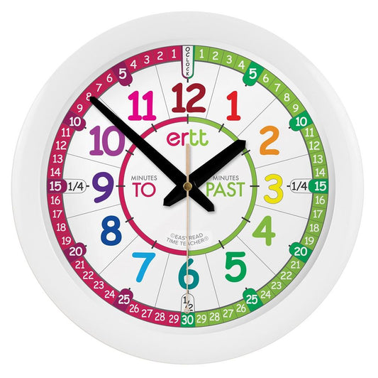 EasyRead 29cm Wall Clocks Past & To English Language (Rainbow Face)
