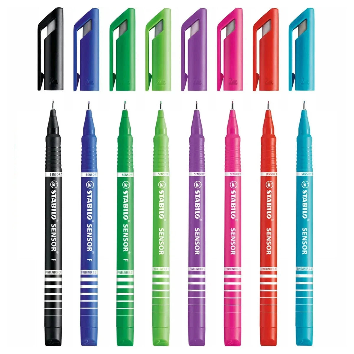 Stabilo Sensor Fine Liner Pen 0.3mm Assorted Colours Pack of 8