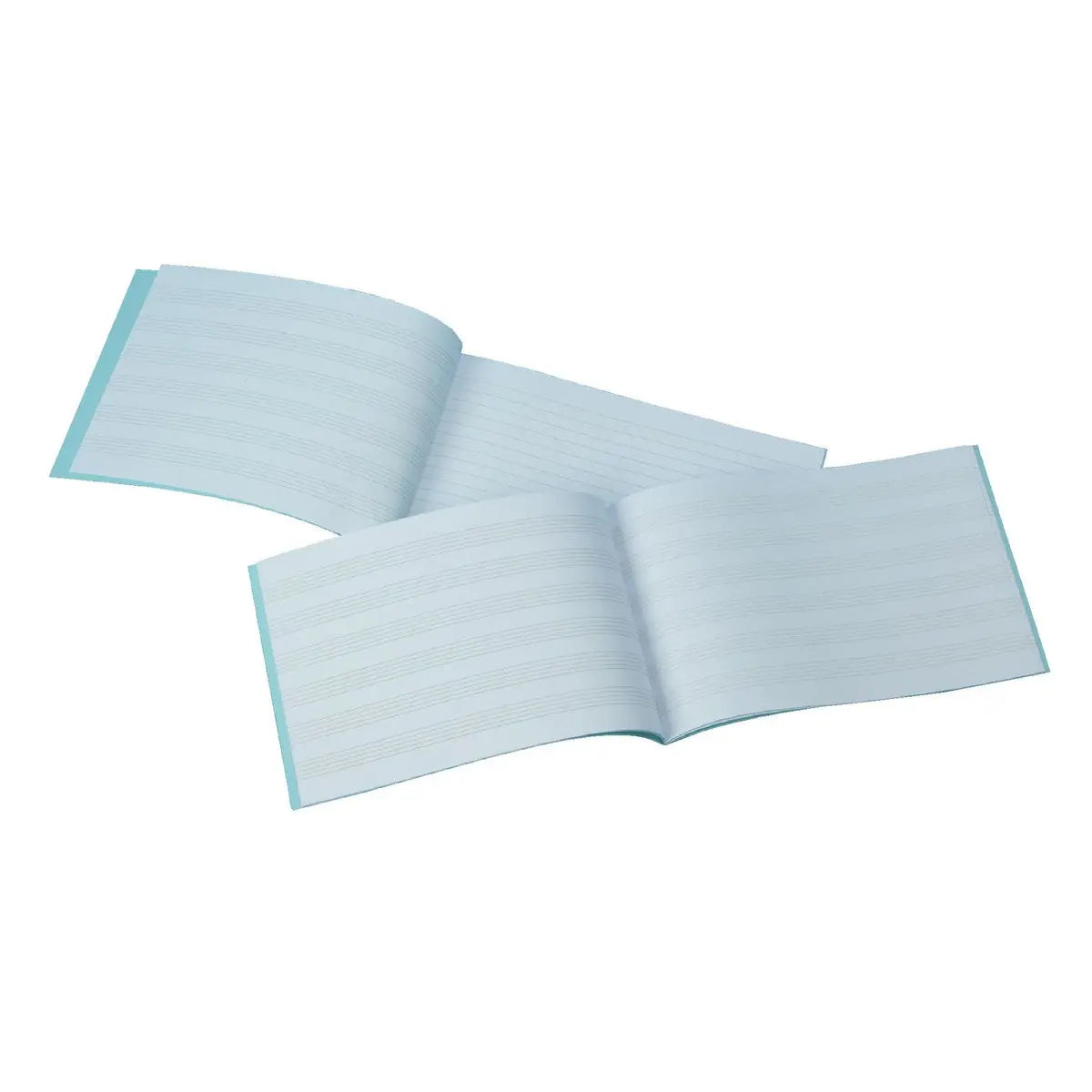 140 x 241mm Music Manuscript Book 32 Page, 6mm Stave / Ruled Alternate, Light Blue - Pack of 50 | The Dyslexia Shop