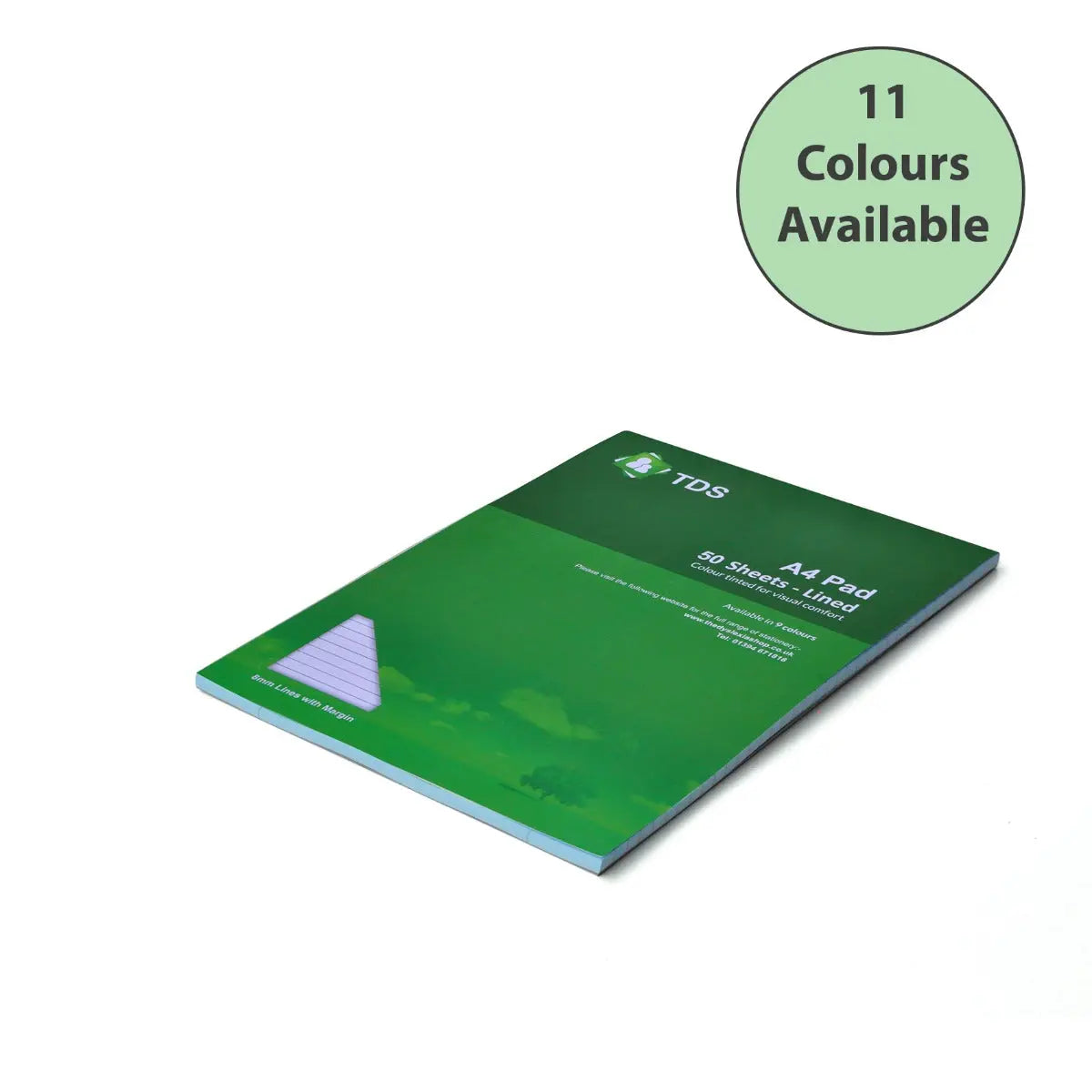 A4 8mm Lined Coloured Paper Refill Pad | The Dyslexia Shop