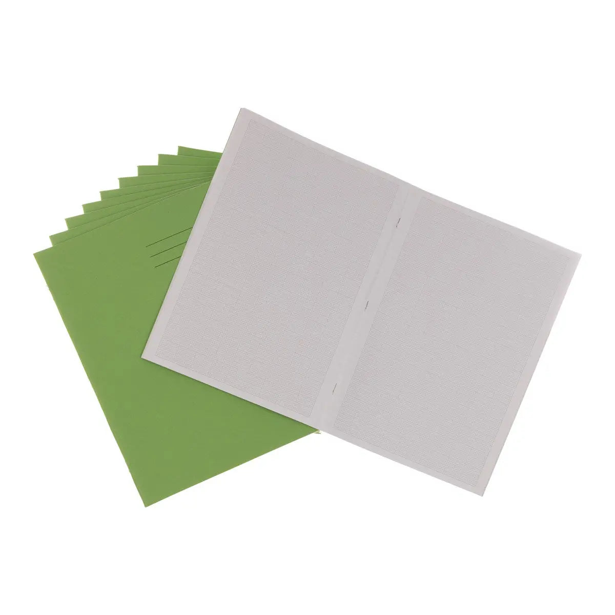 A4 Exercise Book 64 Page, 8mm Ruled With Margin Plus 2:10:20 Graph Alternate Pages, Light Green - Pack of 50 | The Dyslexia Shop