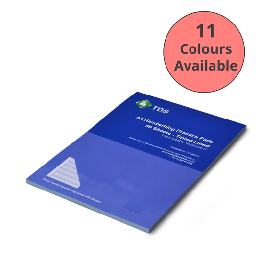 A4 Tinted Handwriting Practice Pads - (10mm Ruled) | The Dyslexia Shop