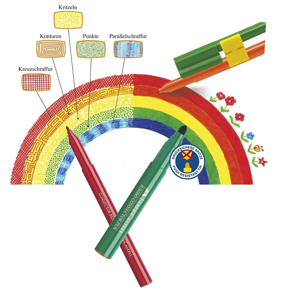 Faber-Castell 33 Pen Truck Tin with Connector Clips | The Dyslexia Shop