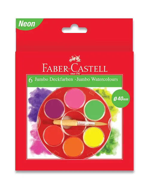 Faber-Castell 6 Jumbo Watercolour Paints | The Dyslexia Shop