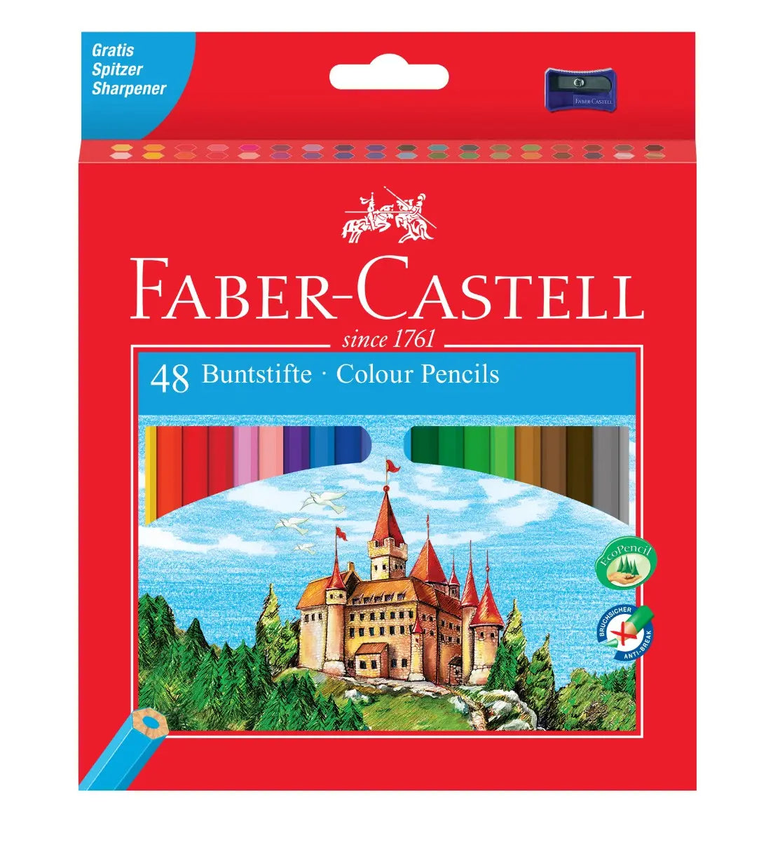 Faber-Castell Colour Pencil Castle Carton Box 48 with Sharpener | The Dyslexia Shop