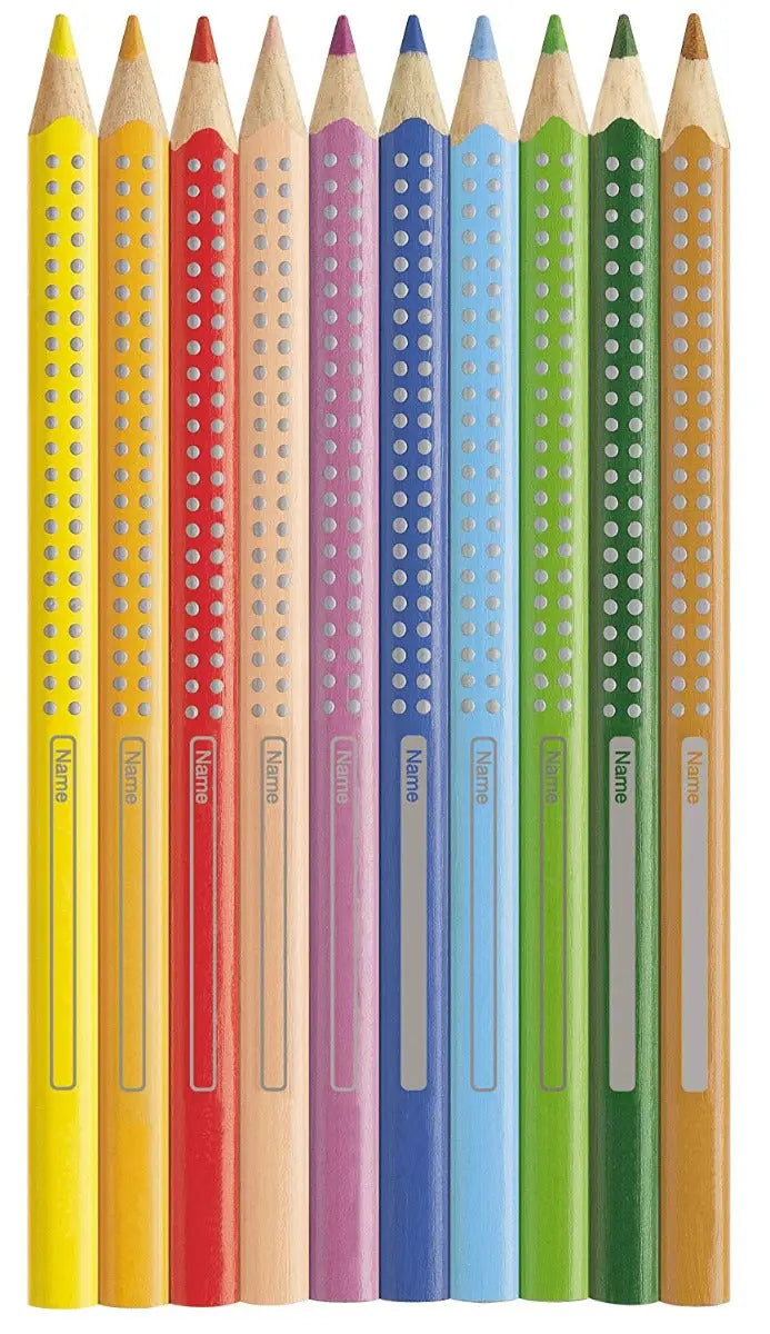 Faber-Castell Jumbo Grip Colour Grip Pencils + Sharpener (Box of 12) | The Dyslexia Shop