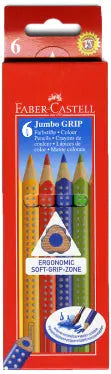 Faber-Castell Jumbo Grip Colour Pencils (Box of 6 Colours) | The Dyslexia Shop