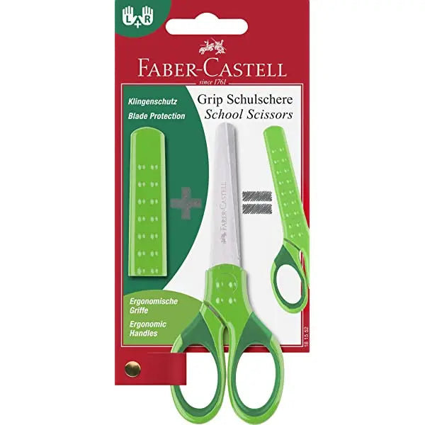 Faber-Castell School Scissors Grip - Green | The Dyslexia Shop