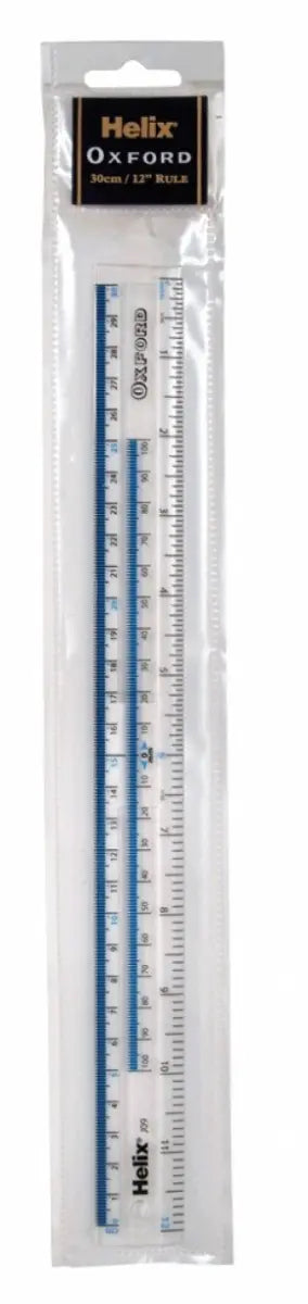 Helix Oxford 30cm - 12" ruler with Zero Centre Graduations | The Dyslexia Shop