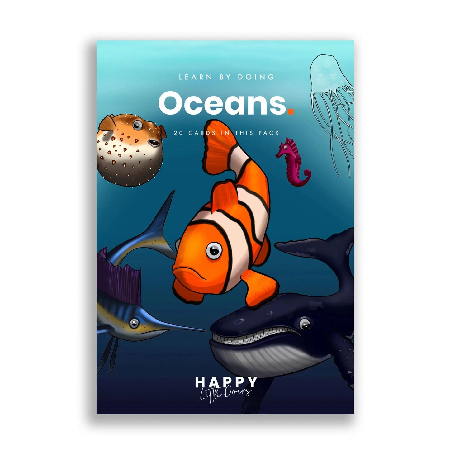 Learn Ocean Flashcards - Pack Of 20 - Happy Little Doers | The Dyslexia Shop