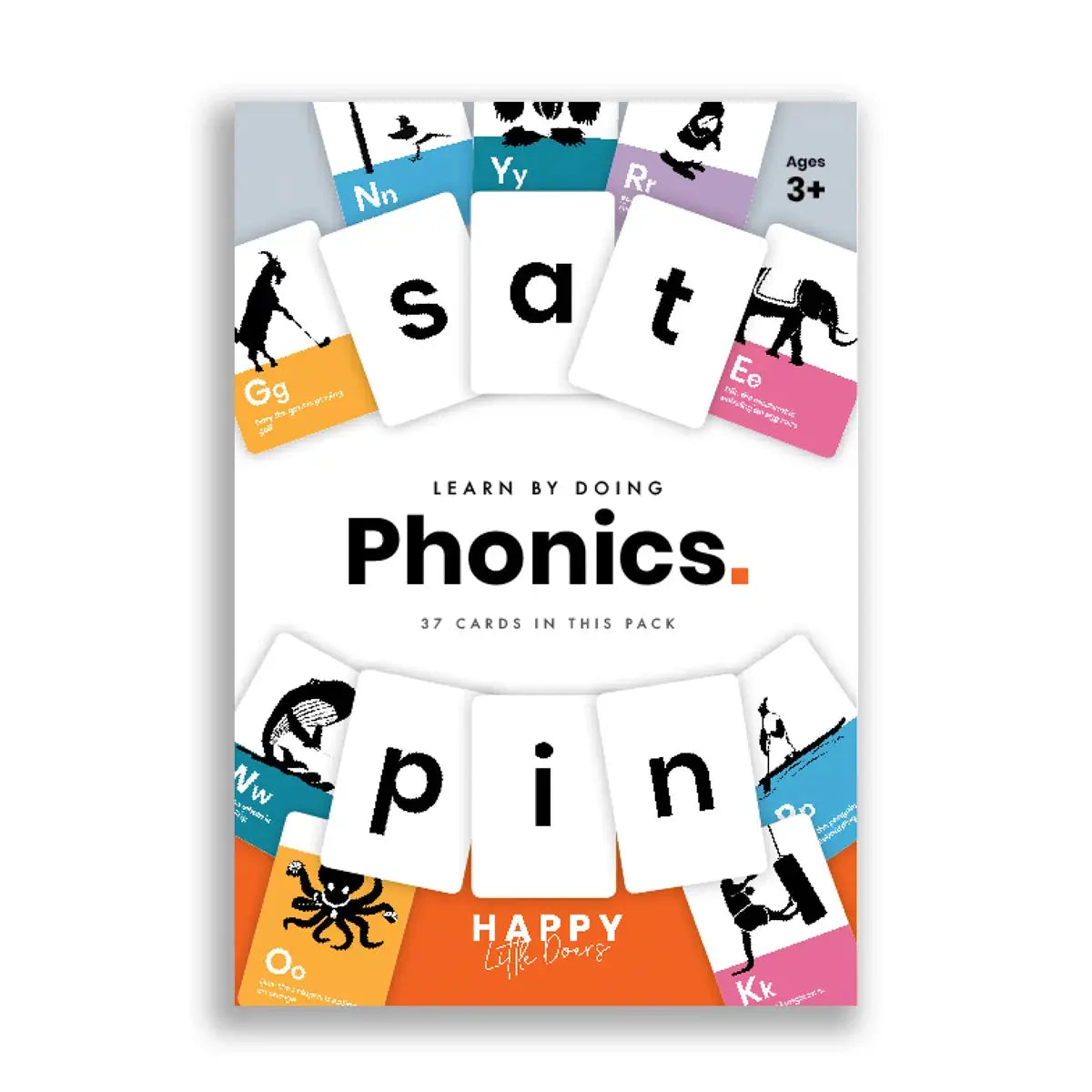 Learn Phonics Flashcards - Pack Of 37 - Happy Little Doers | The Dyslexia Shop