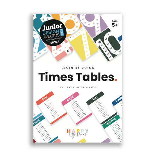 Learn Times Tables Flash Cards Pack Of 26 - Happy Little Doers