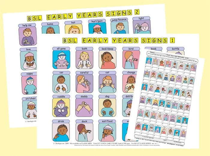 Let's Sign BSL Early Years & Baby Signs A3 Posters (Set of 2) | The Dyslexia Shop