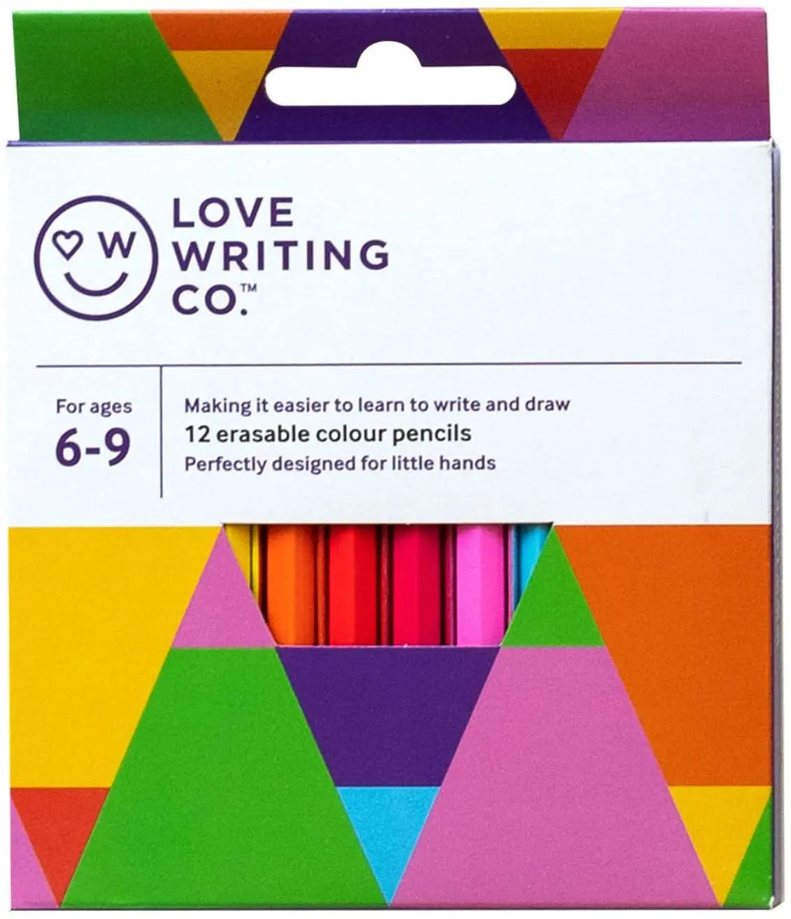 Love Writing Co. Erasable Colouring Pencils - Ages 6 to 9 (Pack of 12) | The Dyslexia Shop