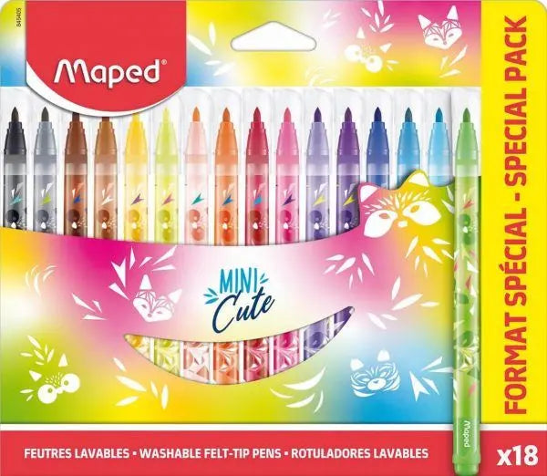 Maped Mini Cute Felt Pens x18 | The Dyslexia Shop