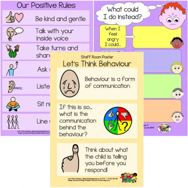 Positive Behaviour Posters Set - Set of 3 A3 Posters | The Dyslexia Shop